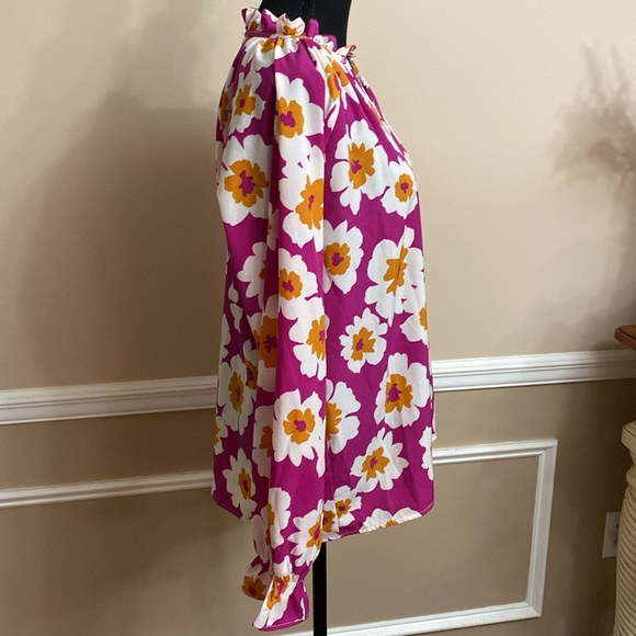 Macaron Floral Women's Top - Pink and White Medium NWOT - Picture 4 of 8